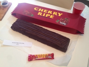 Giant Cherry Ripe - packaging size comparison