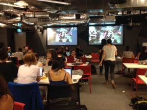 Everyone hard at work